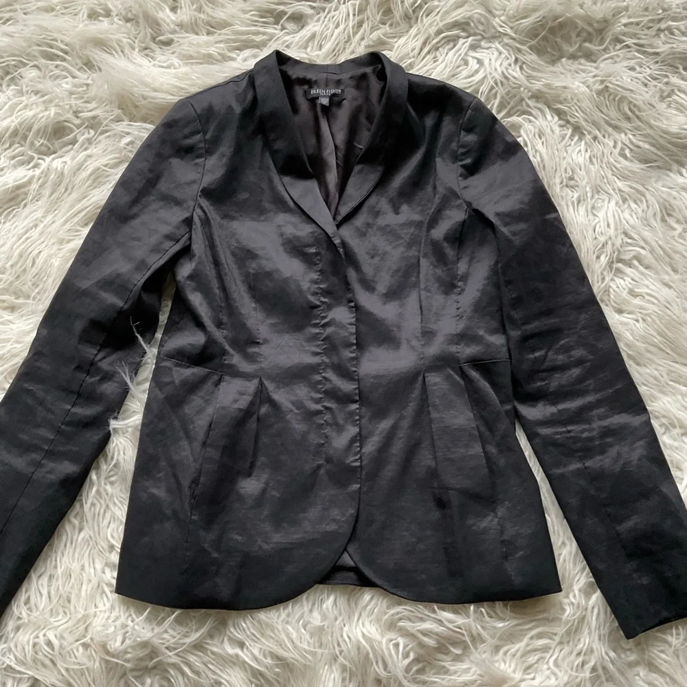 Eileen Fisher‎ Black Zip Blazer Jacket
